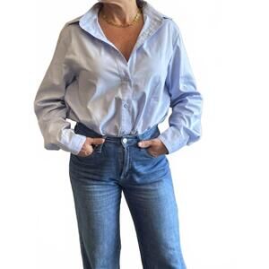 NEW ETTA & EAST classic oxford shirt in blue